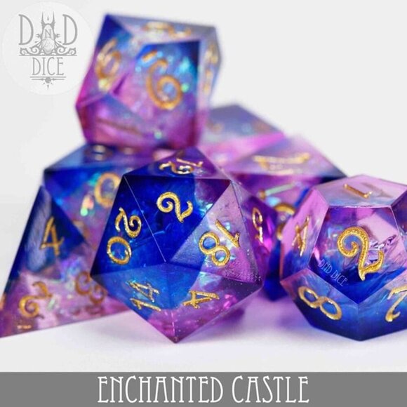 DND Dice Set - Enchanted Castle - 7 RARE Handmade Resin Dice - Fantasy RPG - Picture 3 of 4